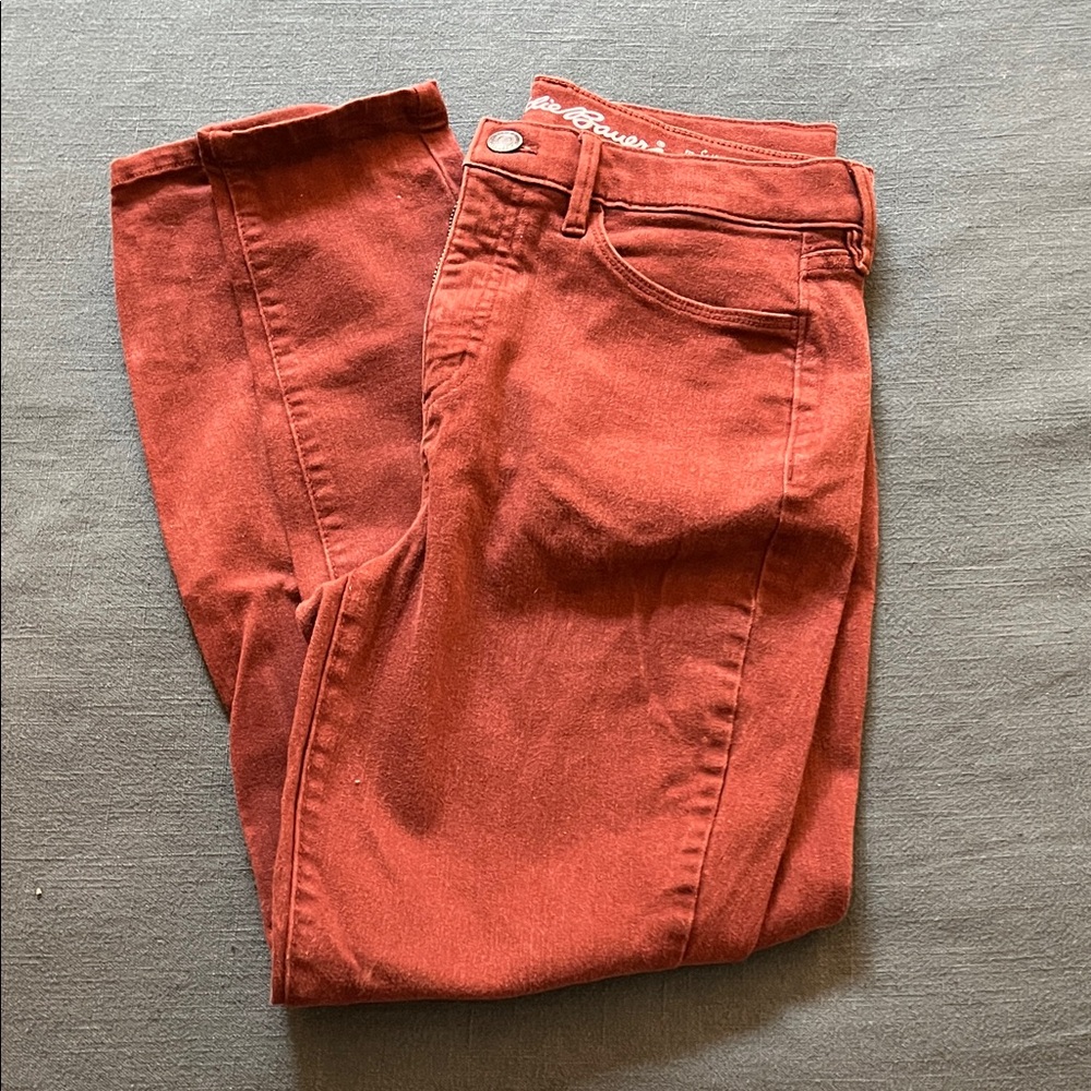 Eddie Bauer Women's Slightly Curvy Skinny Jeans in Rust